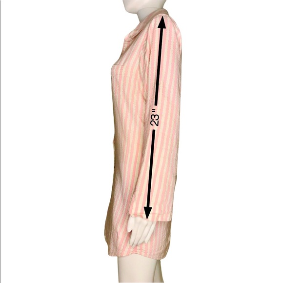 Victoria's Secret Pink and White Button Down Nightshirt Size Medium - Picture 3 of 7
